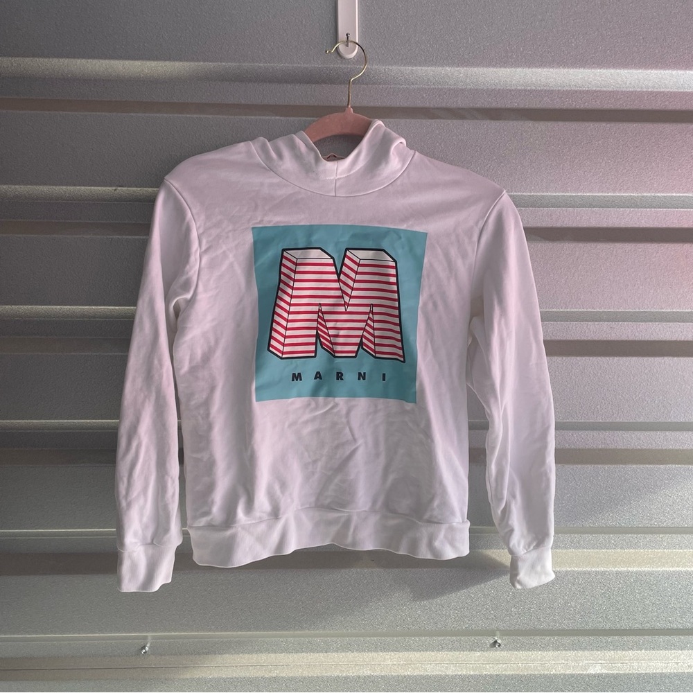 Marni kids unisex logo hoodie